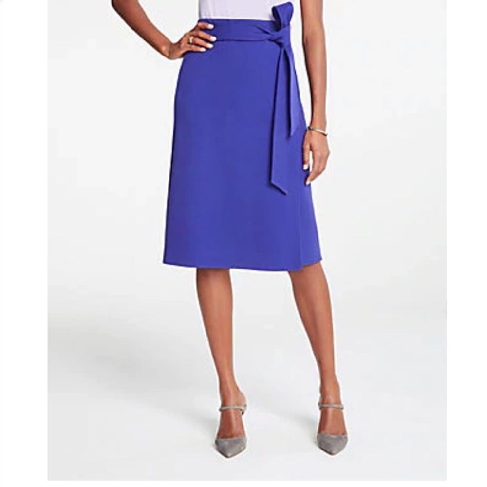 Petite Tie Waist Wrap Skirt In Royal Azure